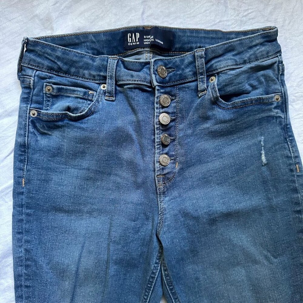 GAP Denim High Rise Universal Legging Jeans, Medium Blue, Size 8 / 29 R, Jegging - Picture 3 of 14